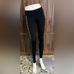 Victoria's Secret PINK Cozy Black Green With Pockets Stretch Ankle Leggings Sz S